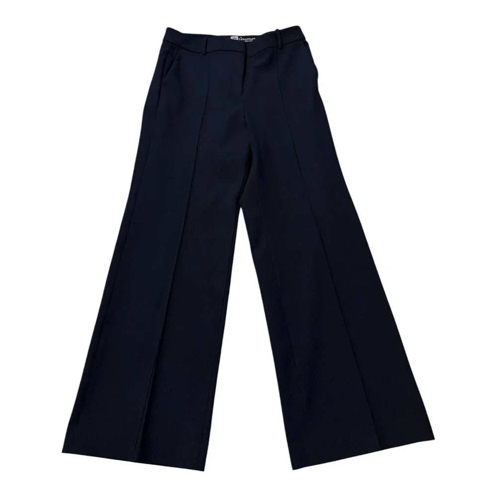 J crew Natalia flare business work pant high waist pleat professional navy blue